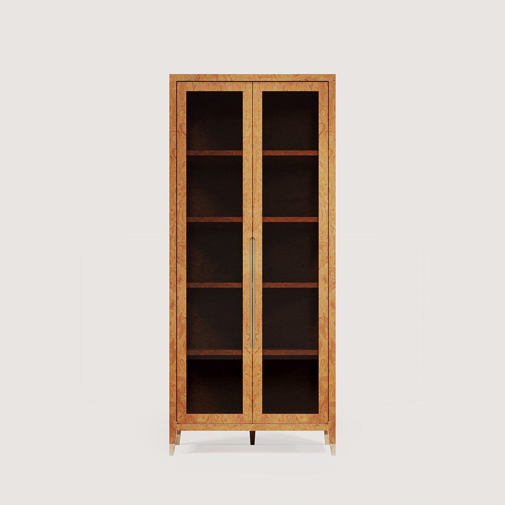 NEW ENGLAND > BURL ELM, NEW ENGLAND - Ahşap-Boy Dolap FULL GLASS