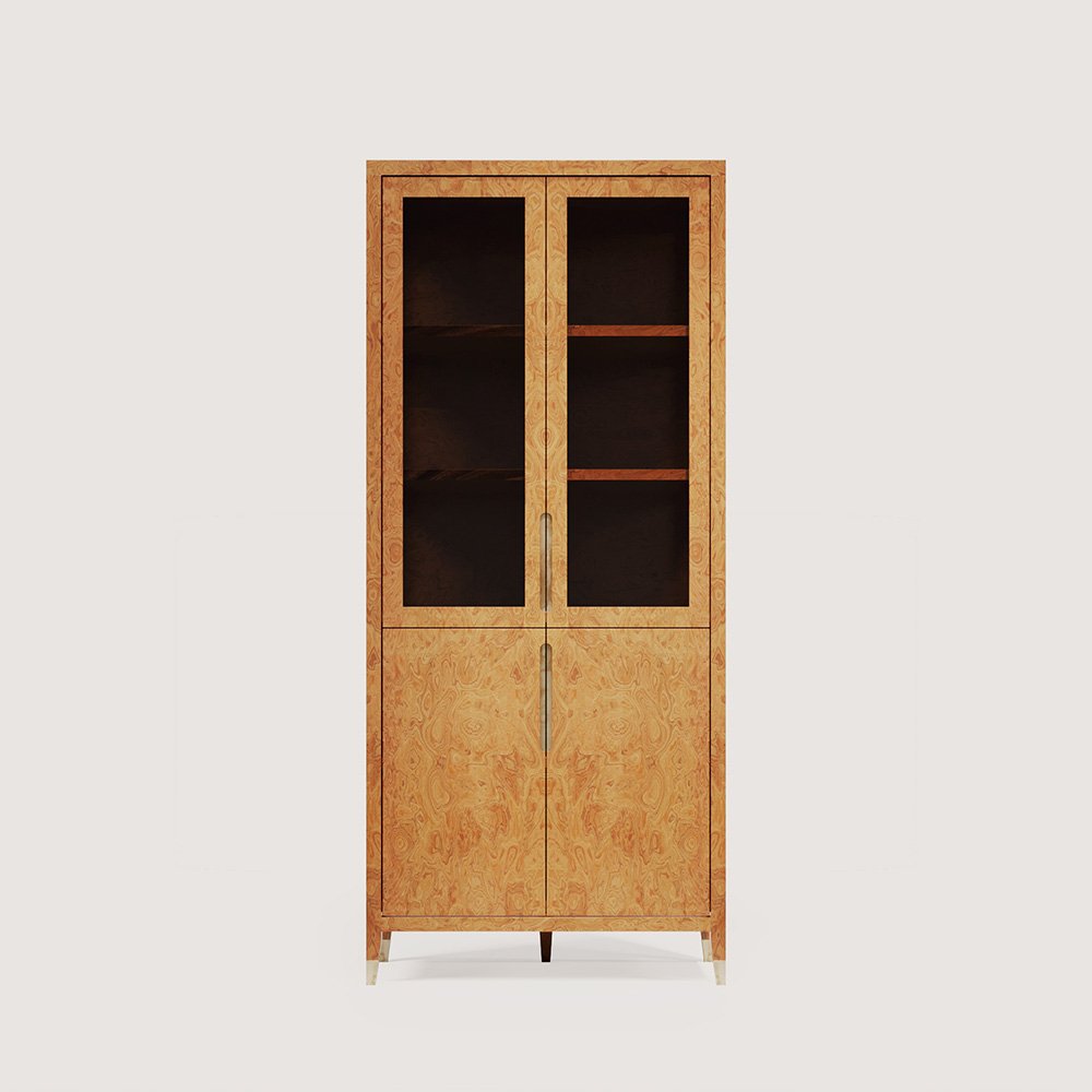 NEW ENGLAND > BURL ELM, NEW ENGLAND - Ahşap-Boy Dolap HALF GLASS