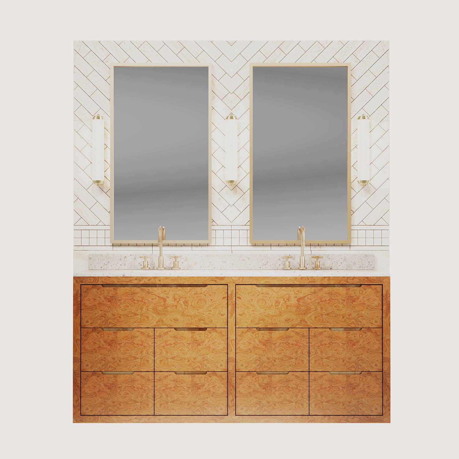 NEW ENGLAND ELM Banyo Lavabo Dolabı BLOCK 180 DOUBLE