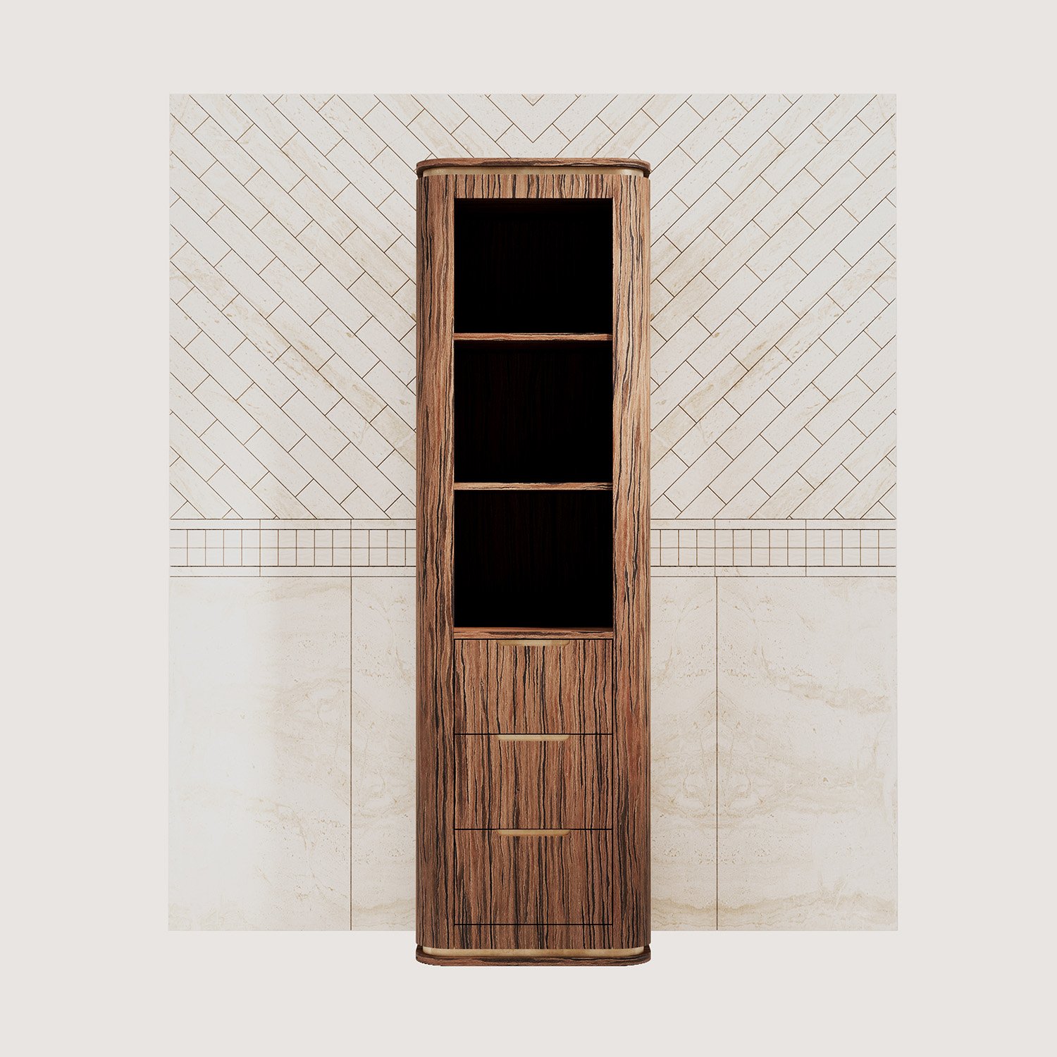 BNR-VGS-B-JC-GD-RS.jpg VEGAS JAPANESE CEDAR Çekmeceli Banyo Rafı - Görsel 1