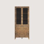 NEW ENGLAND CALIFORNIA BURL Boy Dolap HALF GLASS