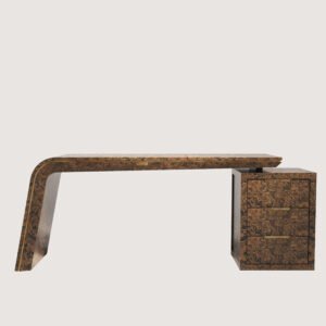 Braggo Furniture ürünü Çalışma odası için New England serisi Alpi California burl kaplamalı lüks Ofis masası executive mid