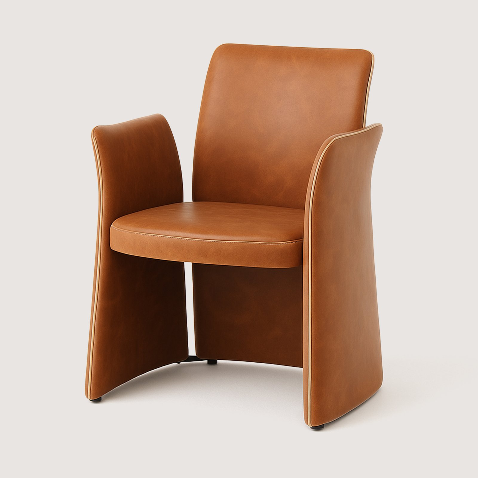 Yemek-Masasi-Sandalyesi-Arc-1-Deri-Karamel Deri-Yemek Masası Sandalyesi - Görsel 1