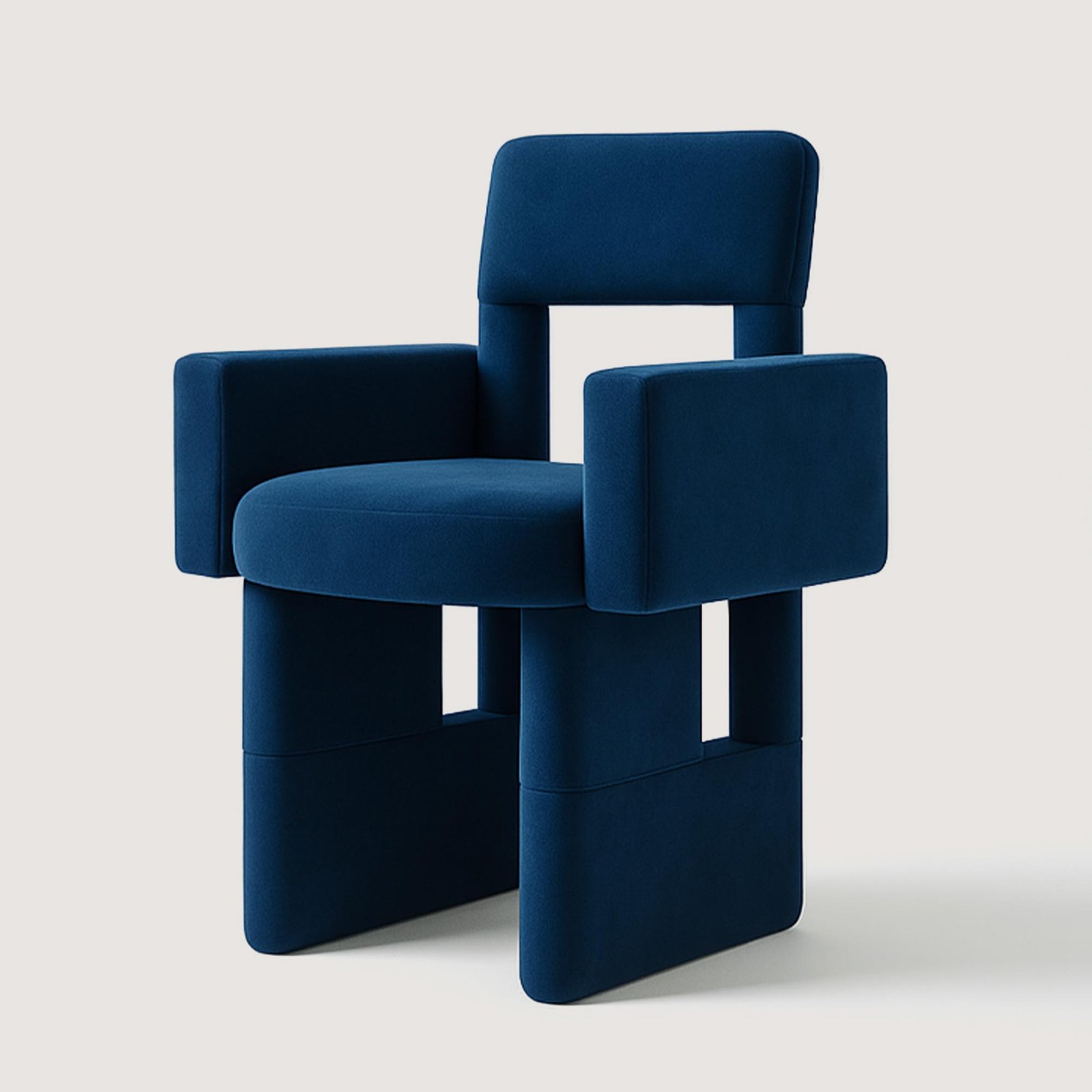 Yemek-Masasi-Sandalyesi-Blok-Kolcakli-1-Kadife-Mavi Kadife-Yemek Masası Kolçaklı Sandalyesi - Görsel 1