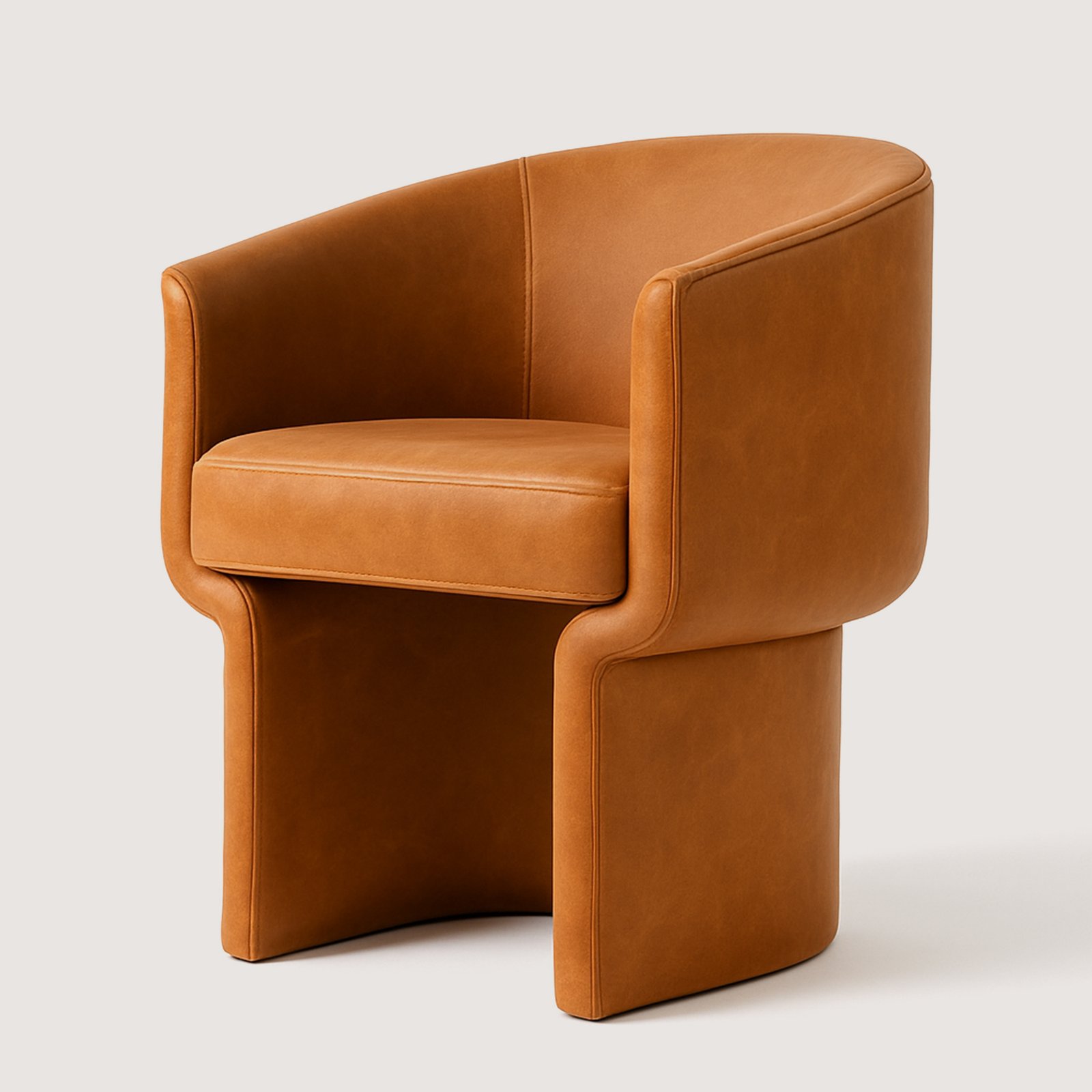 Yemek-Masasi-Sandalyesi-Pillar-1-Karamel Deri-Yemek Masası Sandalyesi - Görsel 1