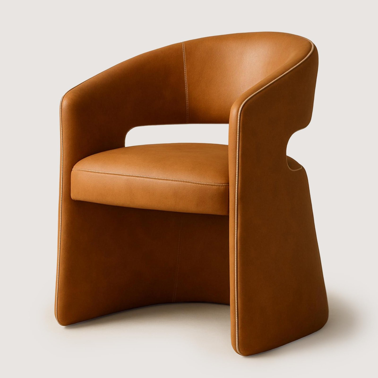 Yemek-Masasi-Sandalyesi-Tola-Kolcakli-1-Deri-Karamel Deri-Yemek Masası Kolçaklı Sandalyesi - Görsel 1