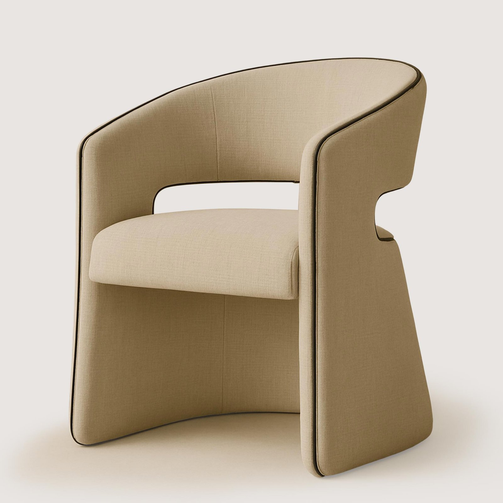 Yemek-Masasi-Sandalyesi-Tola-Kolcakli-1-Keten-Bej Kumaş-Yemek Masası Kolçaklı Sandalyesi - Görsel 1